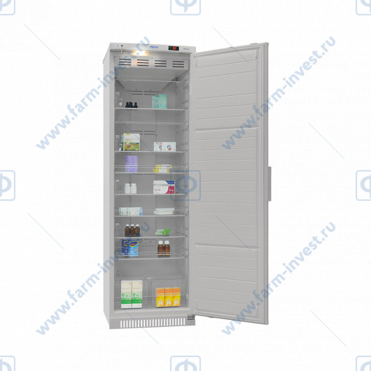 Холодильник фармацевтический ХФ-400-4 ПОЗиС (400 л) с дверью из металлопласта и блоком управления БУ-М01, серебро